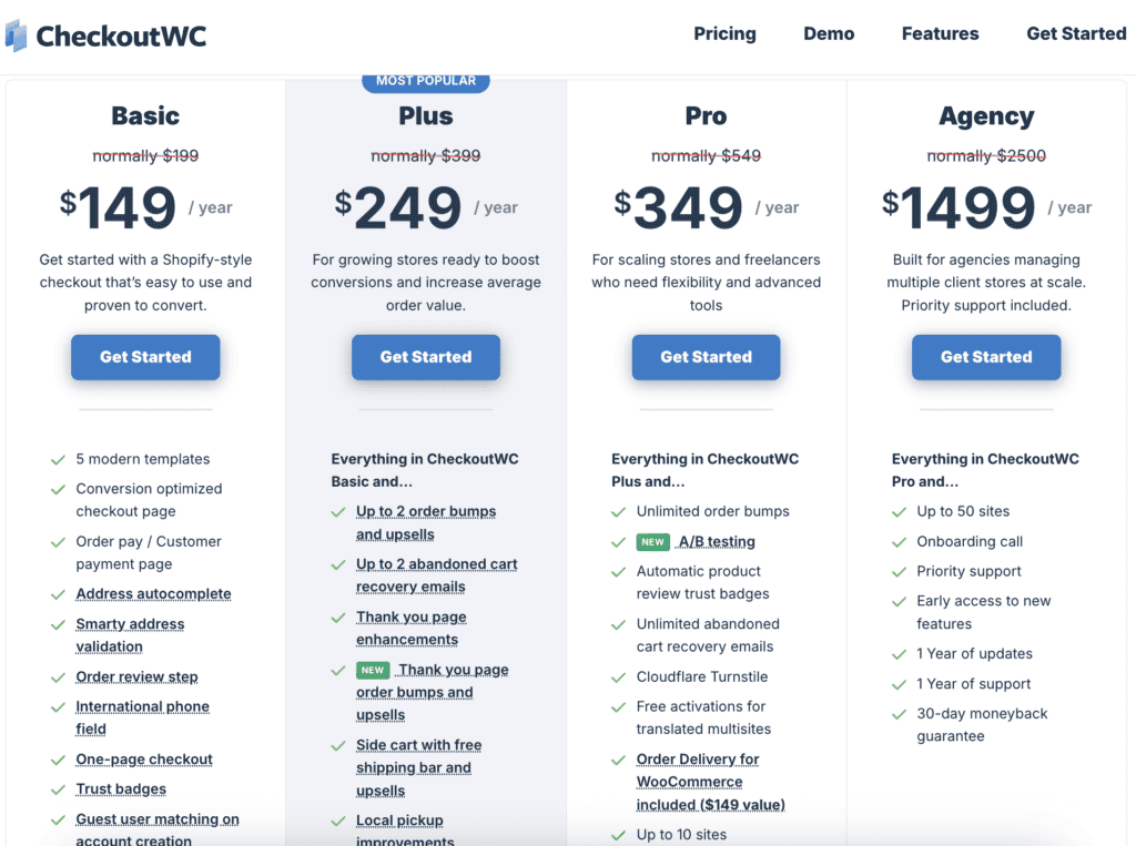 checkoutWC pricing