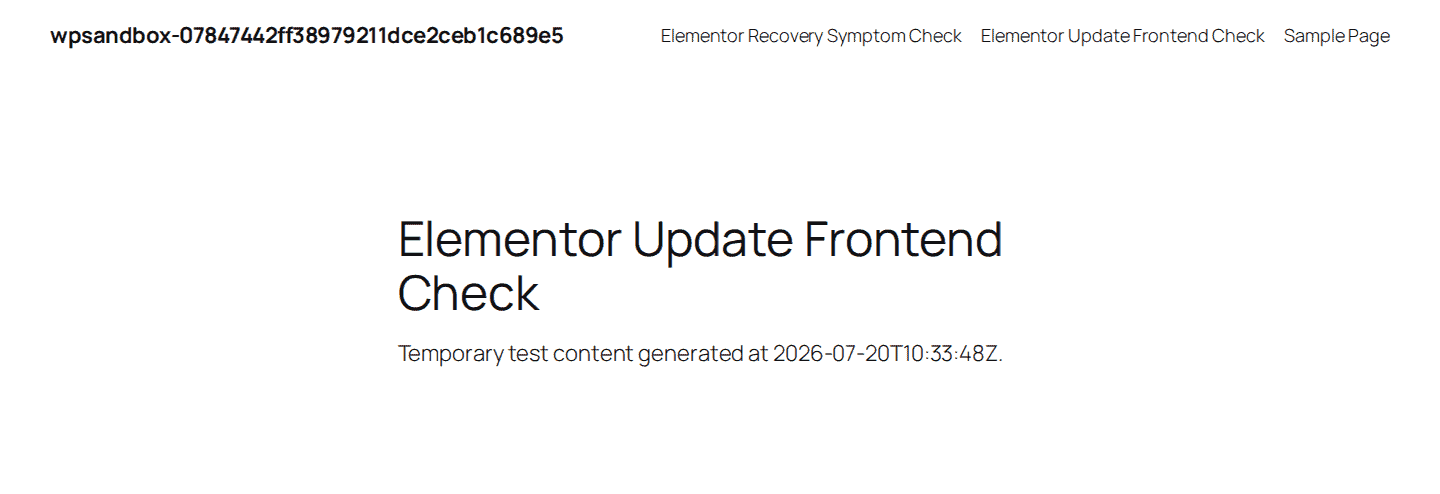 Signed-out public page check before Elementor troubleshooting