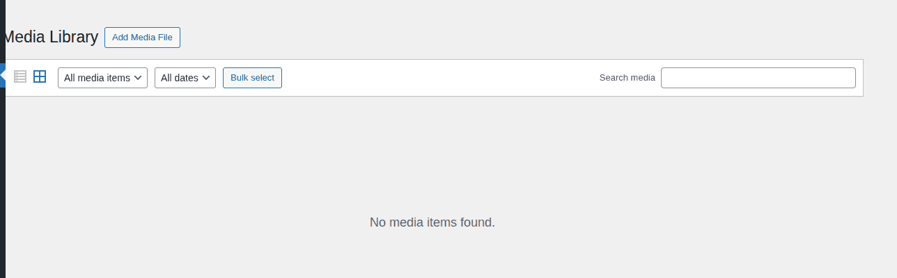 WordPress Media Library where upload permission errors appear