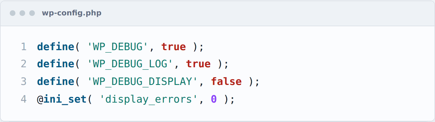 Recommended WP DEBUG constants for safe debug logging