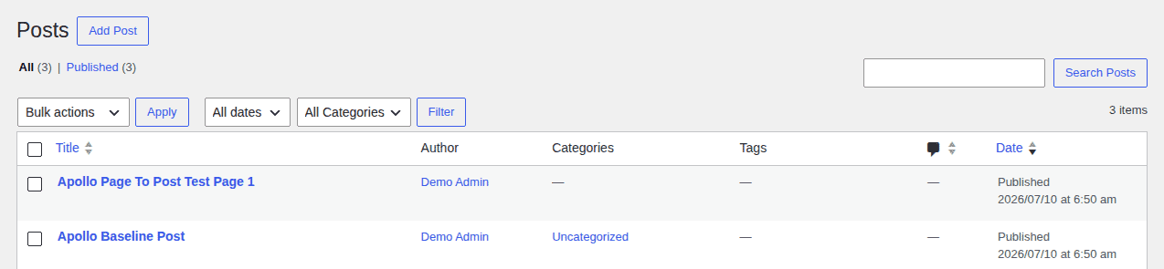 Converted page appearing in the Posts list after the switch