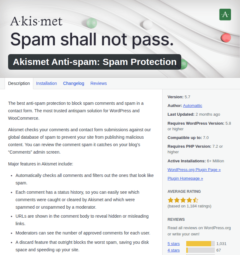 Plugin details modal showing version and compatibility information