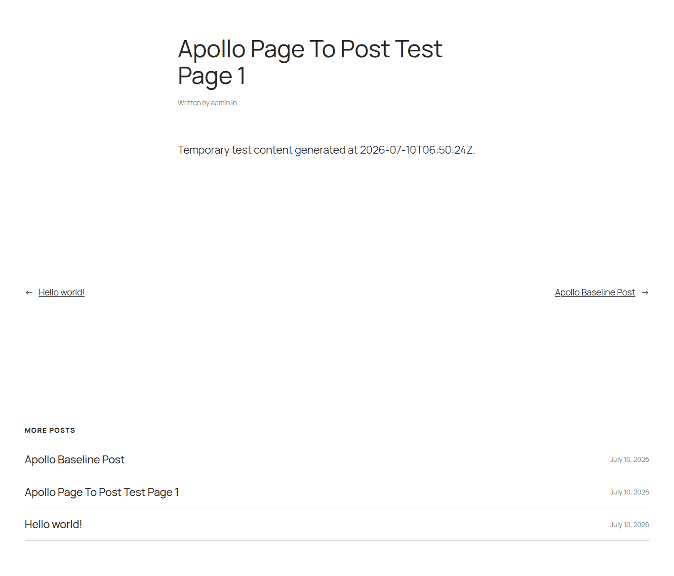 Public frontend view of the converted WordPress post