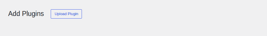Add Plugins screen with Upload Plugin option for manual ZIP updates