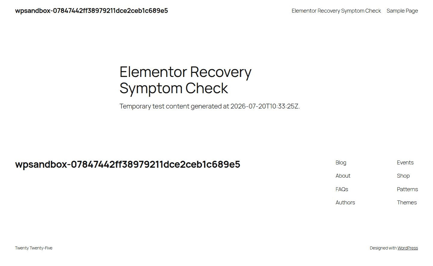 Public page check as a visual anchor for symptom-based troubleshooting