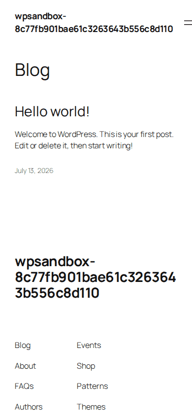 Mobile homepage check for a small WordPress site