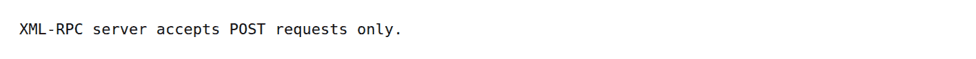 Browser response from the XML-RPC endpoint