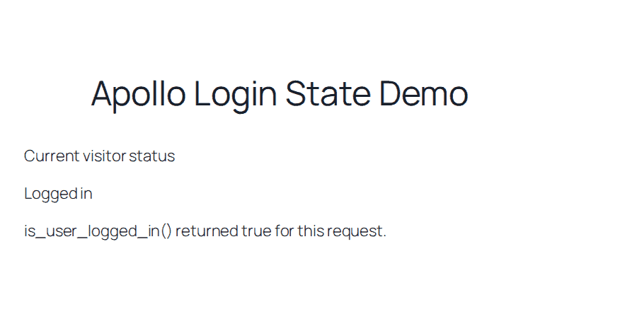 Frontend output showing a logged-in current visitor