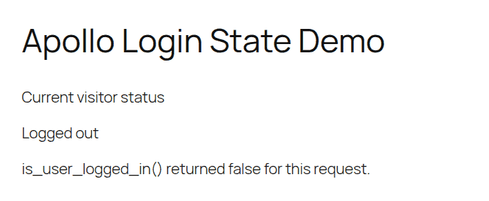 Frontend output showing a logged-out current visitor
