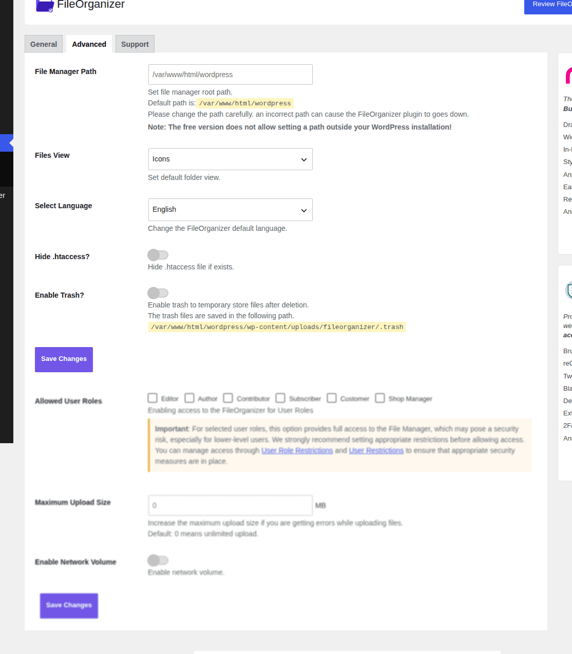 FileOrganizer role and safety settings