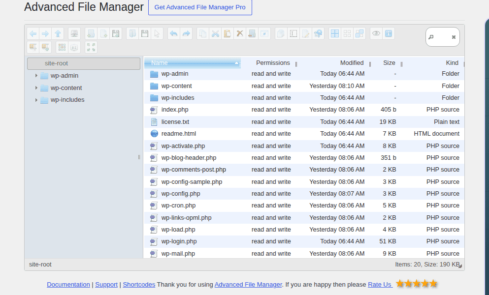 Advanced File Manager file browser