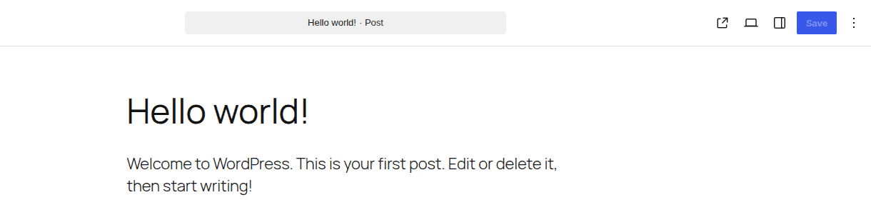 WordPress post editor action bar