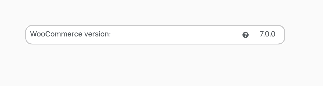 WooCommerce version row in System Status
